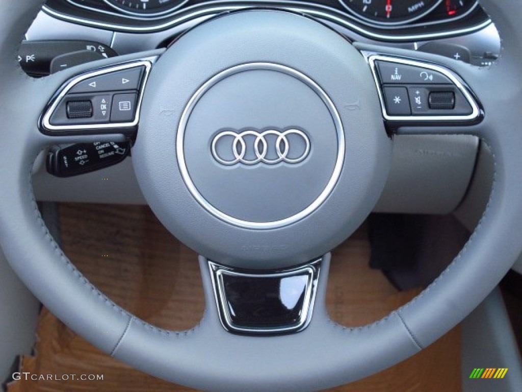 2014 Audi A6 3.0T quattro Sedan Titanium Gray Steering Wheel Photo #84397977