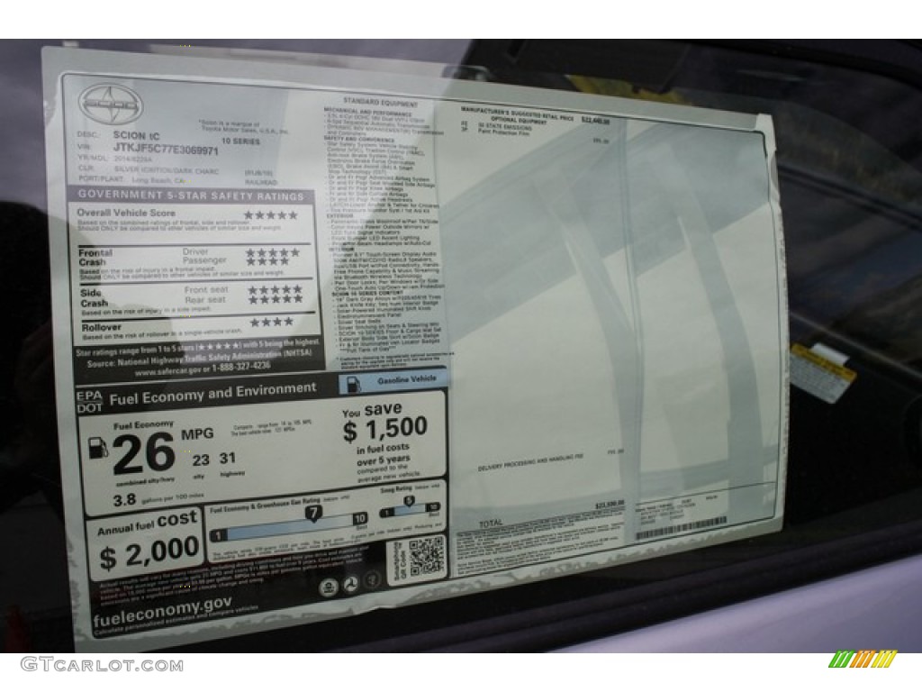 2014 Scion tC Series Limited Edition Window Sticker Photo #84400546