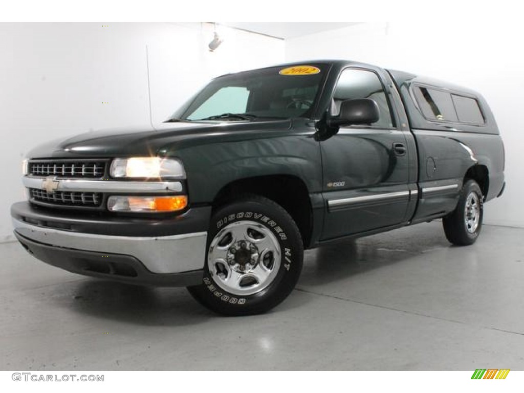 2002 Silverado 1500 LS Regular Cab - Forest Green Metallic / Graphite Gray photo #1