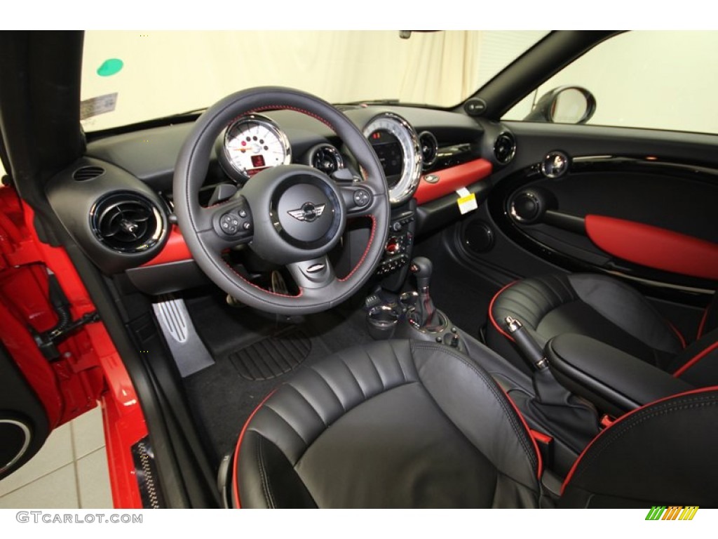 Championship Lounge Leather/Red Piping Interior 2014 Mini Cooper S Coupe Photo #84402654