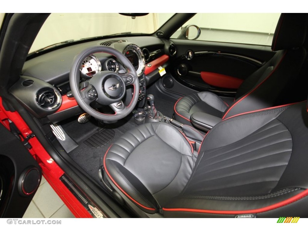 Championship Lounge Leather/Red Piping Interior 2014 Mini Cooper S Coupe Photo #84402675