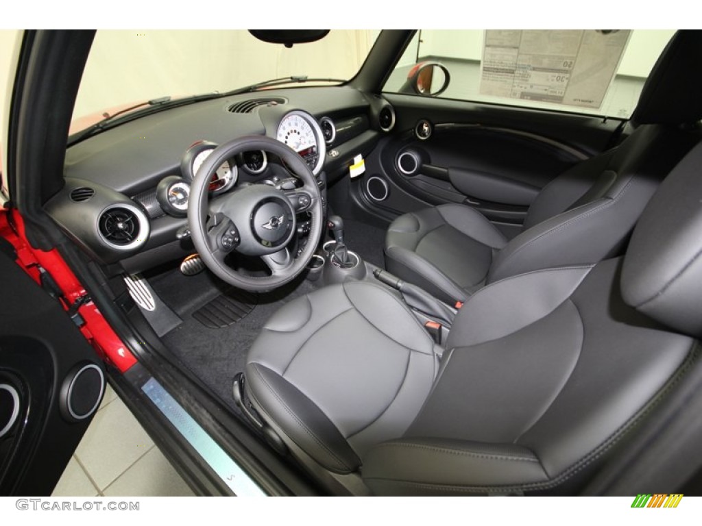 Carbon Black Interior 2014 Mini Cooper S Convertible Photo #84402735