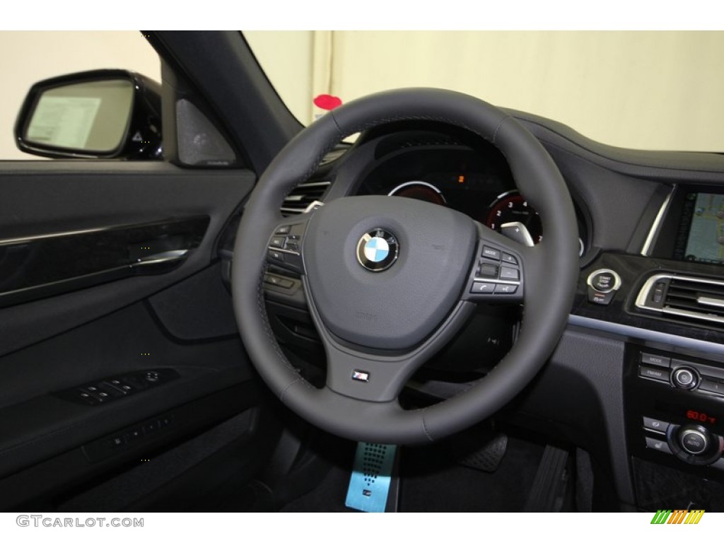 2014 BMW 7 Series 740Li Sedan Black Steering Wheel Photo #84402993