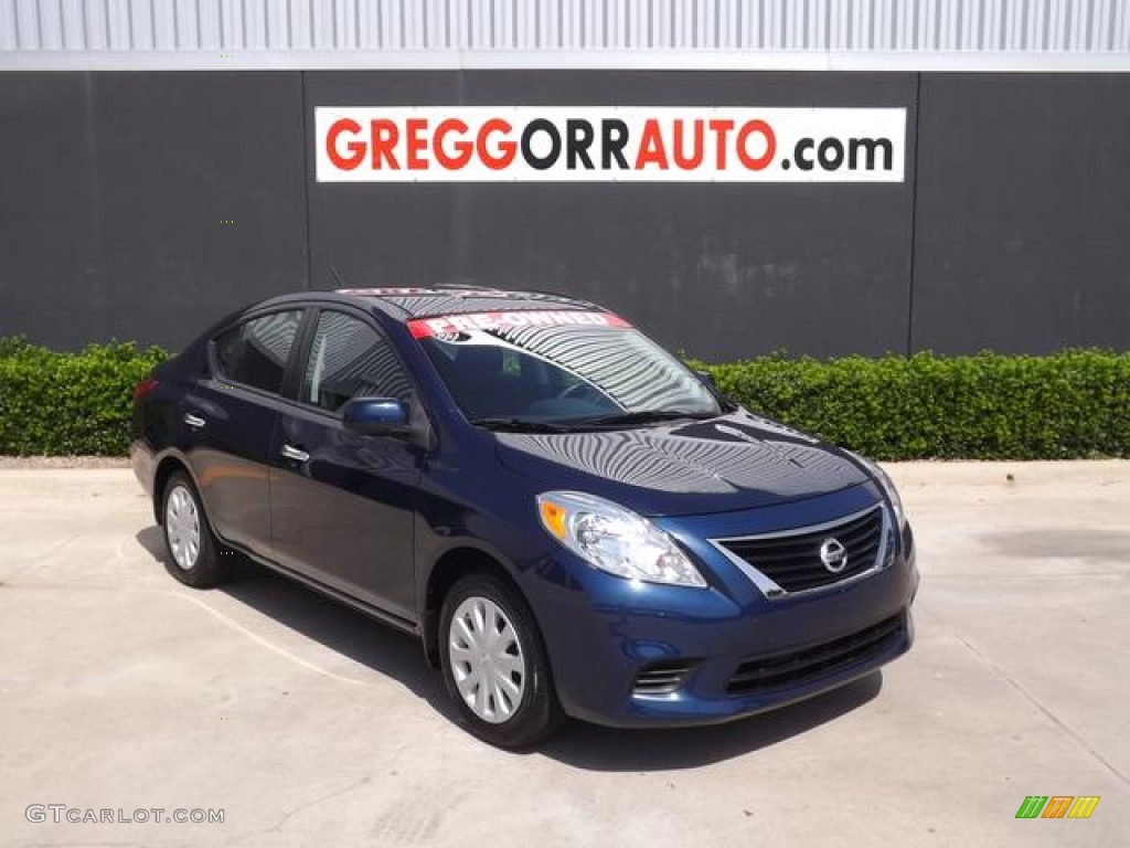 2012 Versa 1.6 SV Sedan - Blue Onyx Metallic / Charcoal photo #1