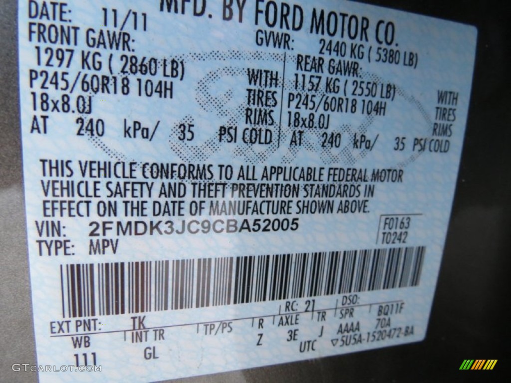 2012 Edge SEL - Mineral Grey Metallic / Medium Light Stone photo #24