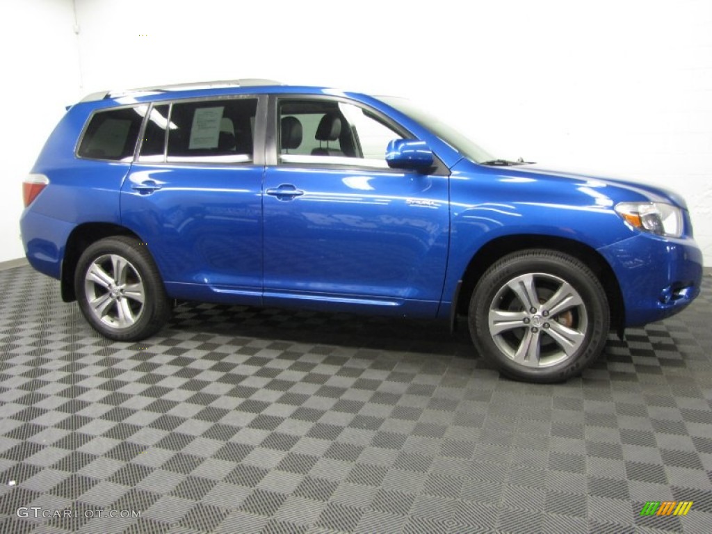 2009 Highlander Sport 4WD - Blue Streak Metallic / Black photo #3