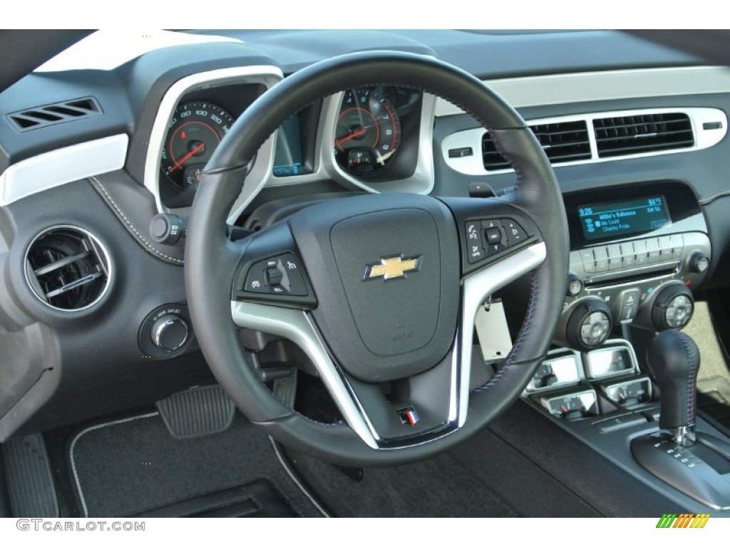 2012 Chevrolet Camaro SS 45th Anniversary Edition Coupe Jet Black Steering Wheel Photo #84413237