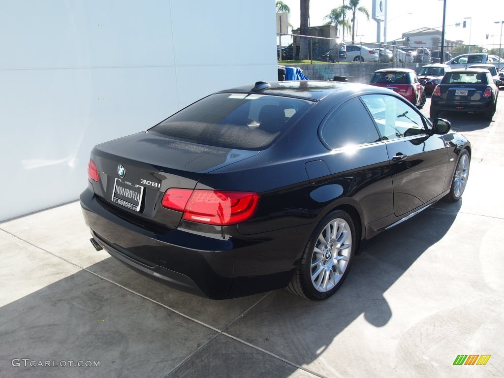 2011 3 Series 328i Coupe - Jet Black / Beige photo #8