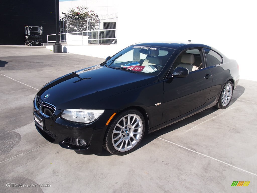 2011 3 Series 328i Coupe - Jet Black / Beige photo #17