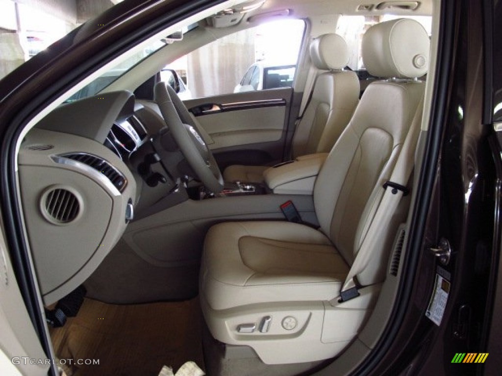 Cardamom Beige Interior 2014 Audi Q7 3.0 TDI quattro Photo #84416681