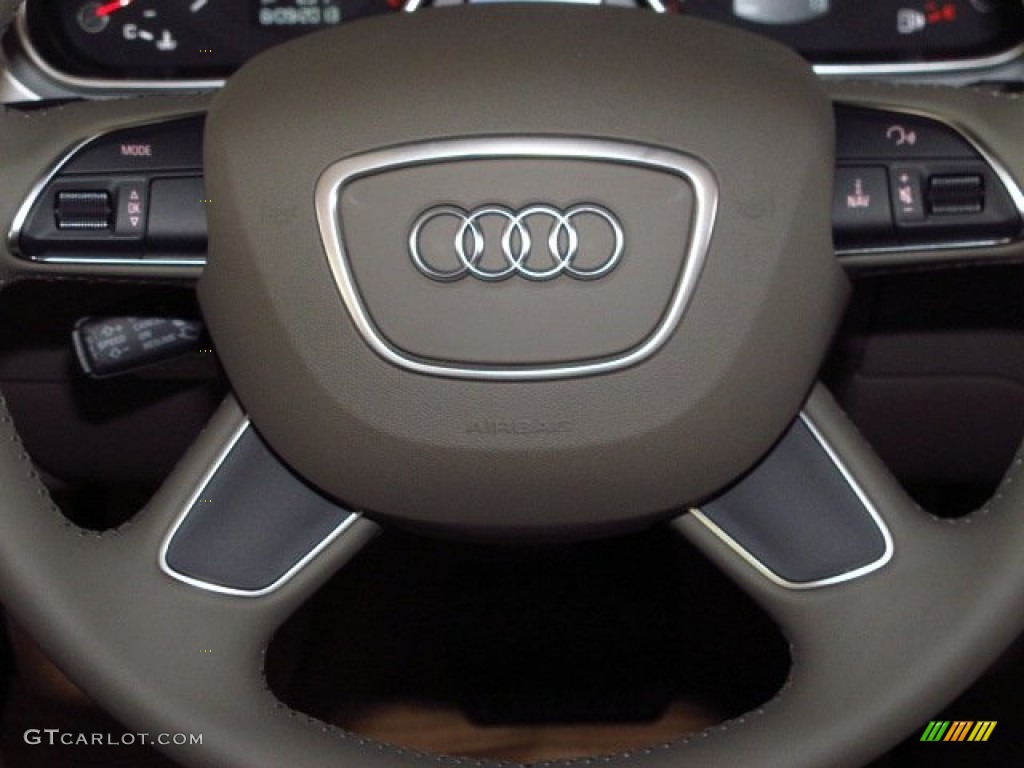 2014 Audi Q7 3.0 TDI quattro Cardamom Beige Steering Wheel Photo #84416867