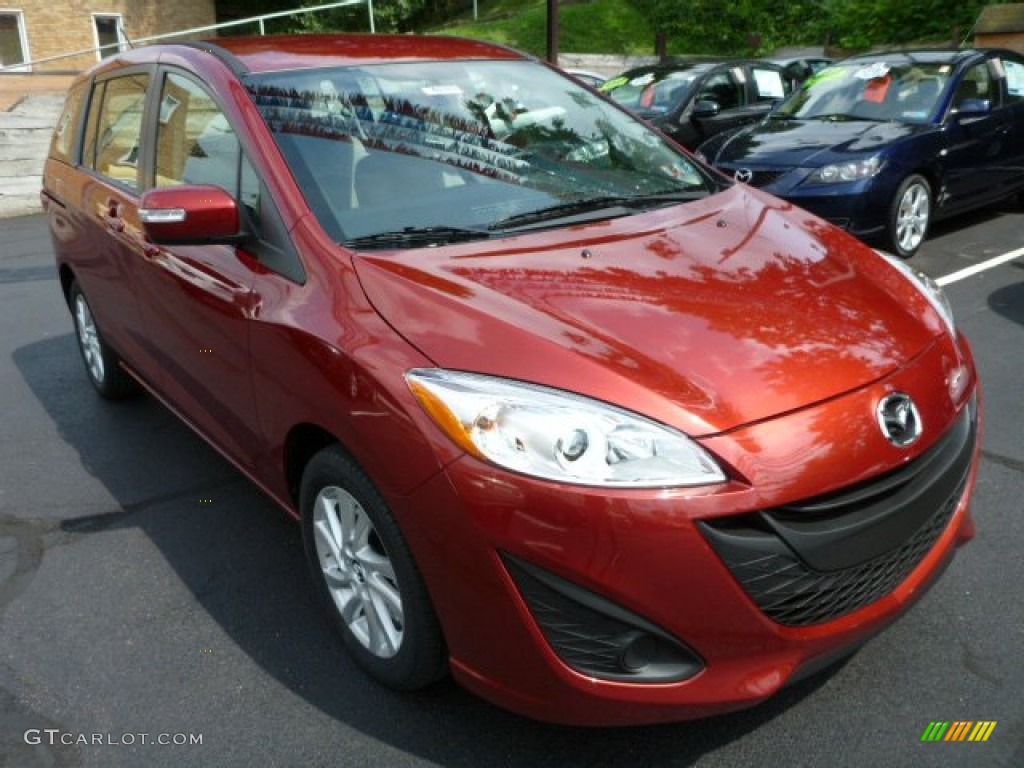 2013 MAZDA5 Sport - Zeal Red Mica / Sand photo #7