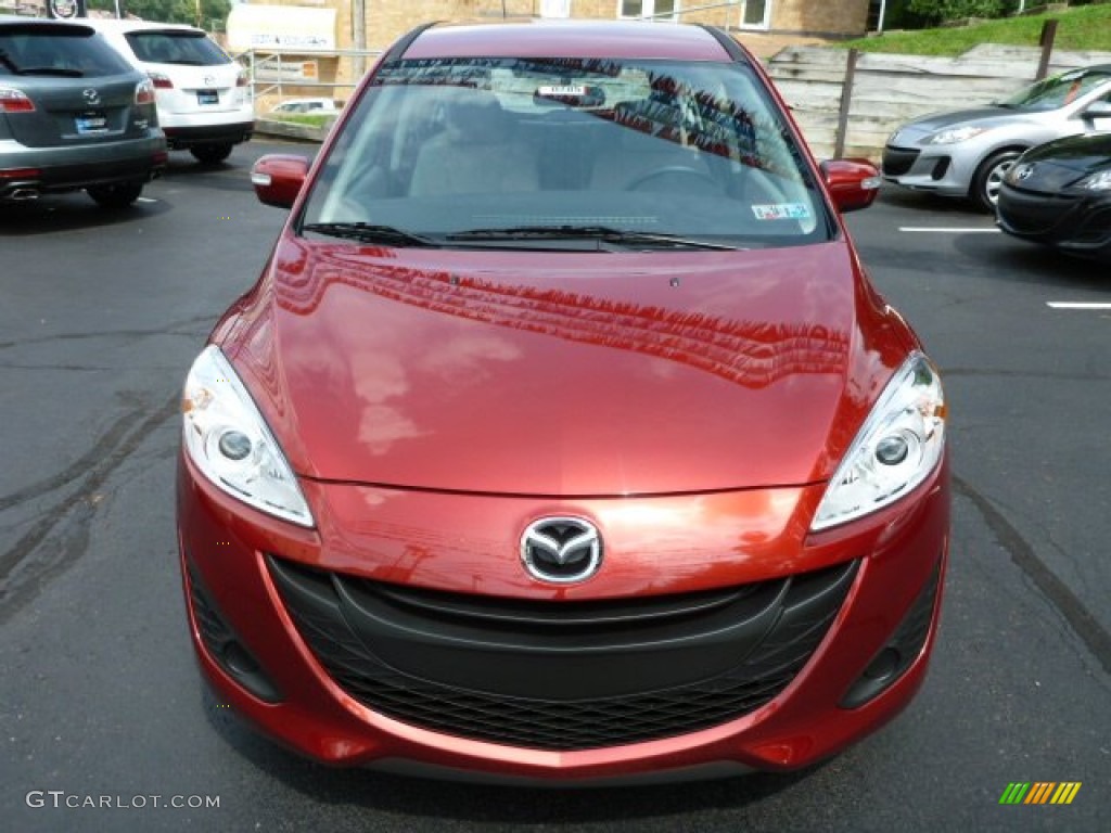 2013 MAZDA5 Sport - Zeal Red Mica / Sand photo #8