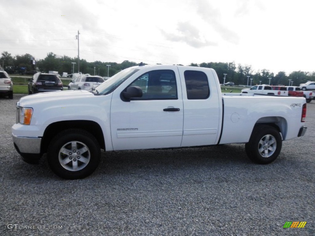 2013 Sierra 1500 SLE Extended Cab 4x4 - Summit White / Ebony photo #4