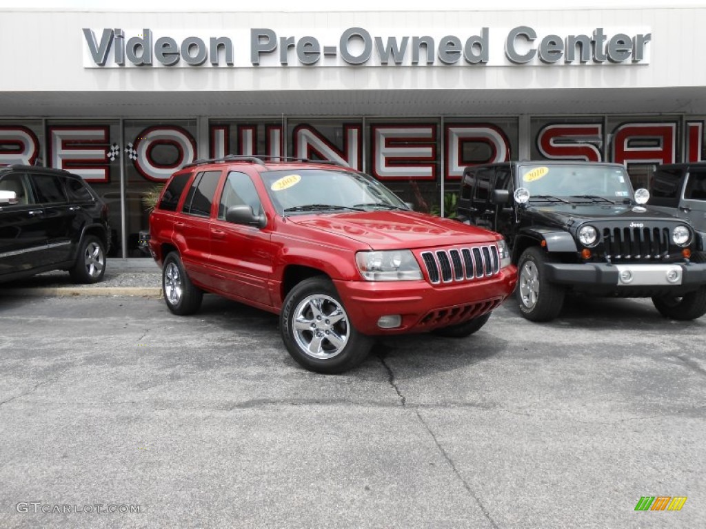2003 Grand Cherokee Limited 4x4 - Inferno Red Tinted Pearlcoat / Taupe photo #1
