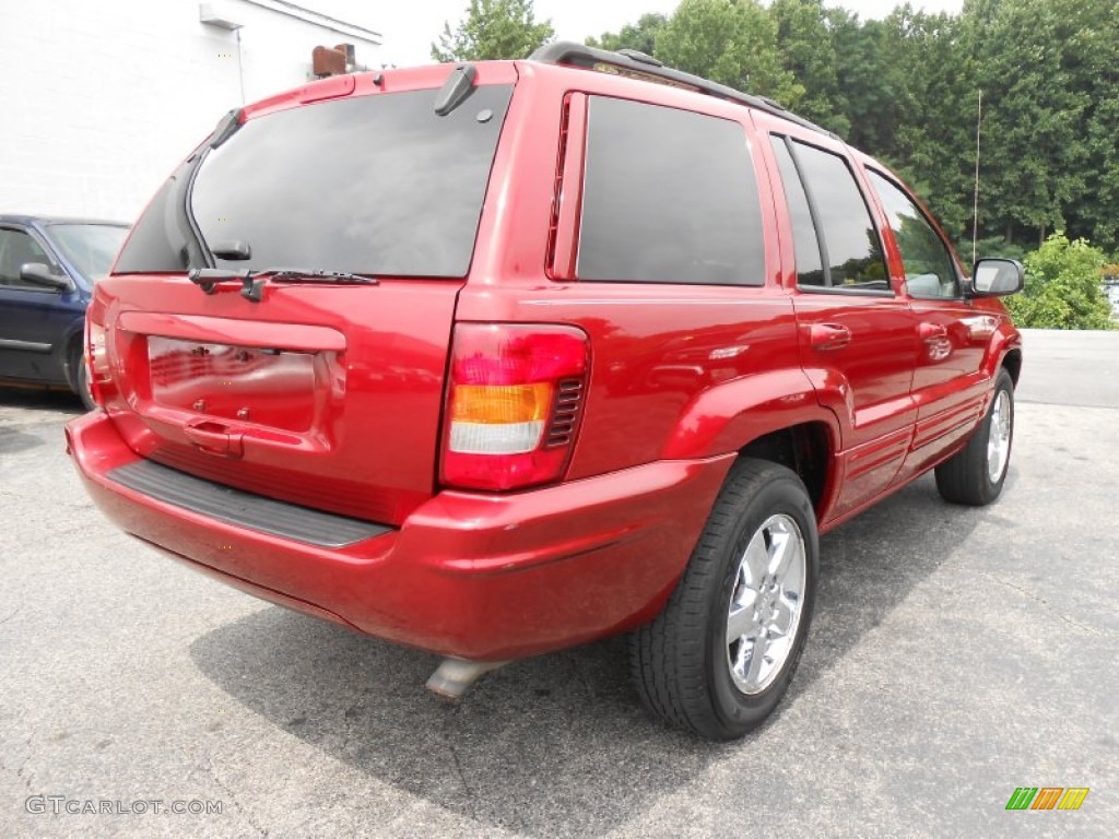 2003 Grand Cherokee Limited 4x4 - Inferno Red Tinted Pearlcoat / Taupe photo #7