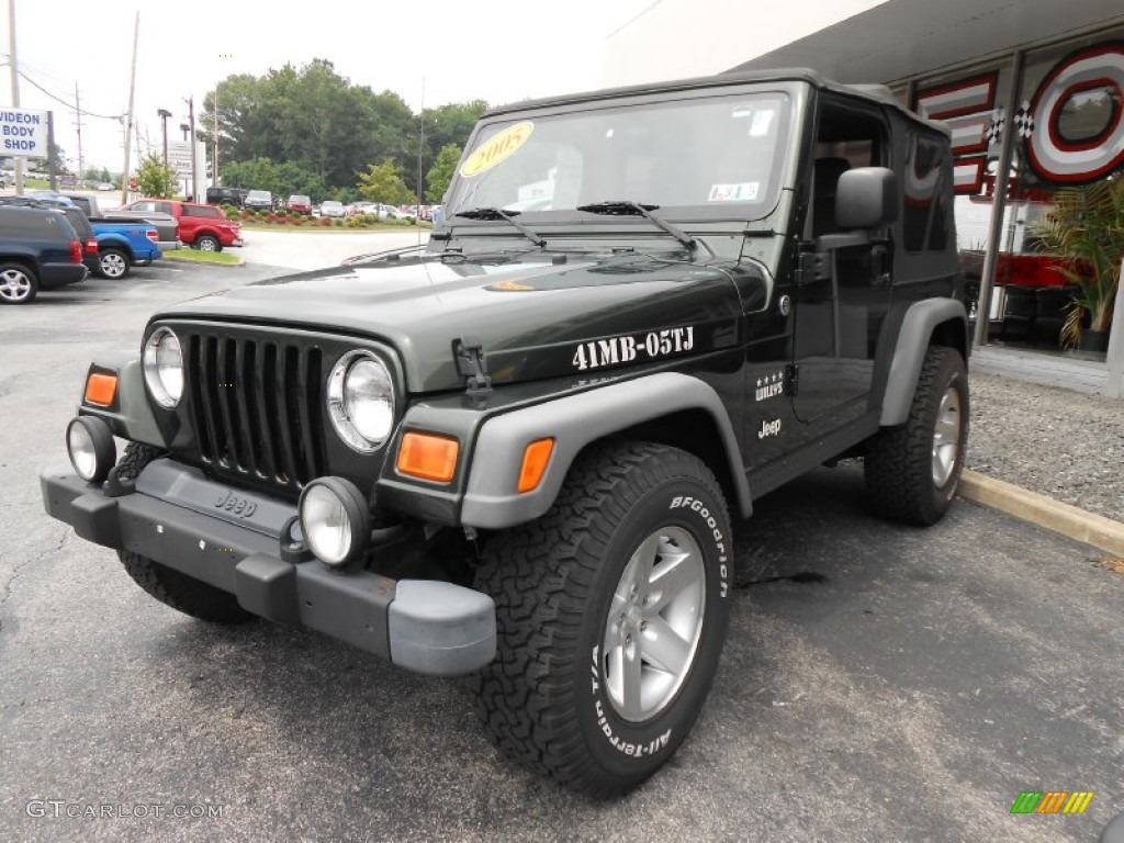 2005 Wrangler Willys Edition 4x4 - Moss Green Pearlcoat / Camouflage photo #3