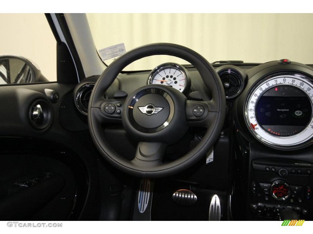 2014 Mini Cooper S Countryman Carbon Black Steering Wheel Photo #84426236