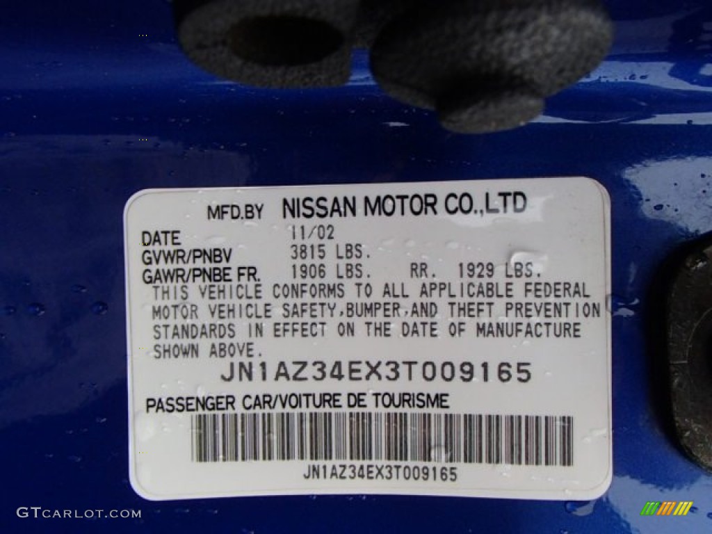 2003 350Z Touring Coupe - Daytona Blue / Charcoal photo #25