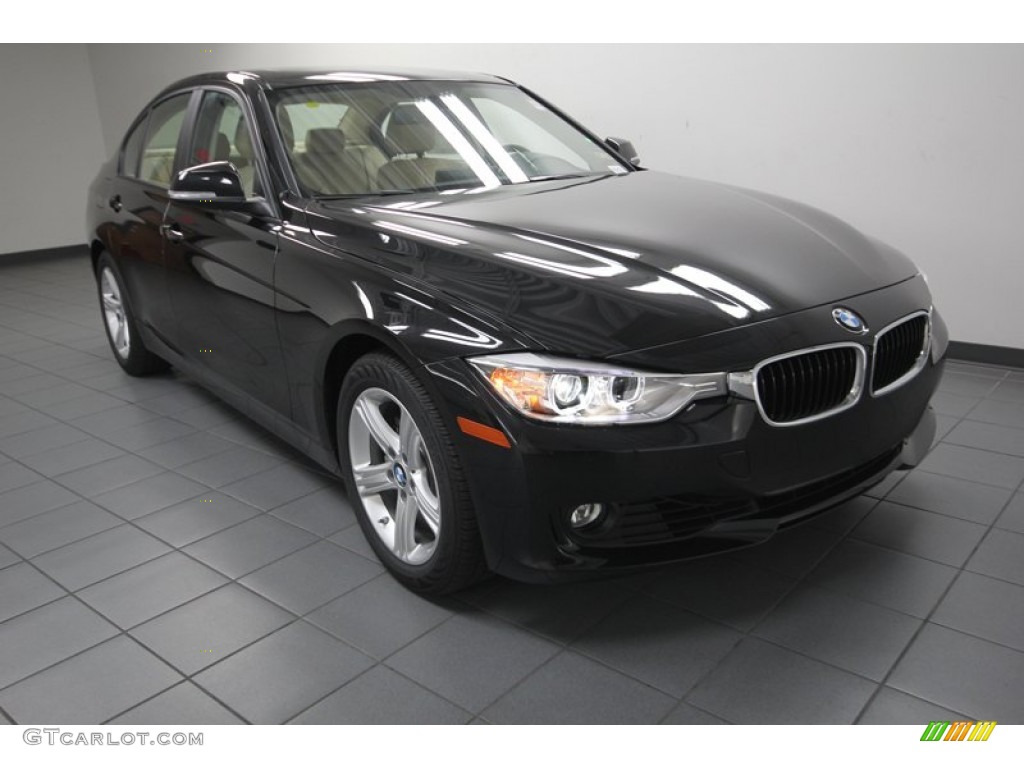 2013 3 Series 328i Sedan - Black Sapphire Metallic / Venetian Beige photo #1