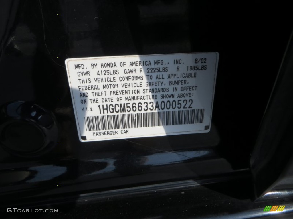 2003 Accord EX-L Sedan - Nighthawk Black Pearl / Ivory photo #43