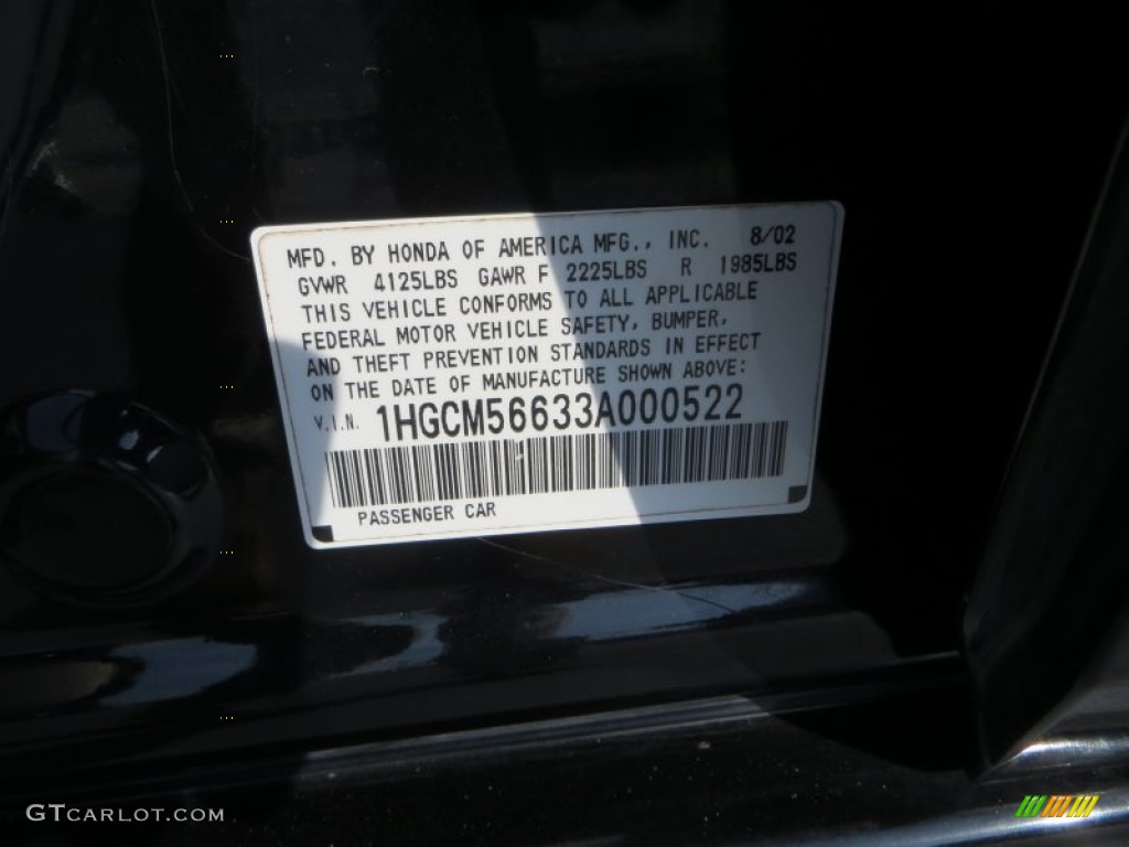 2003 Accord EX-L Sedan - Nighthawk Black Pearl / Ivory photo #86