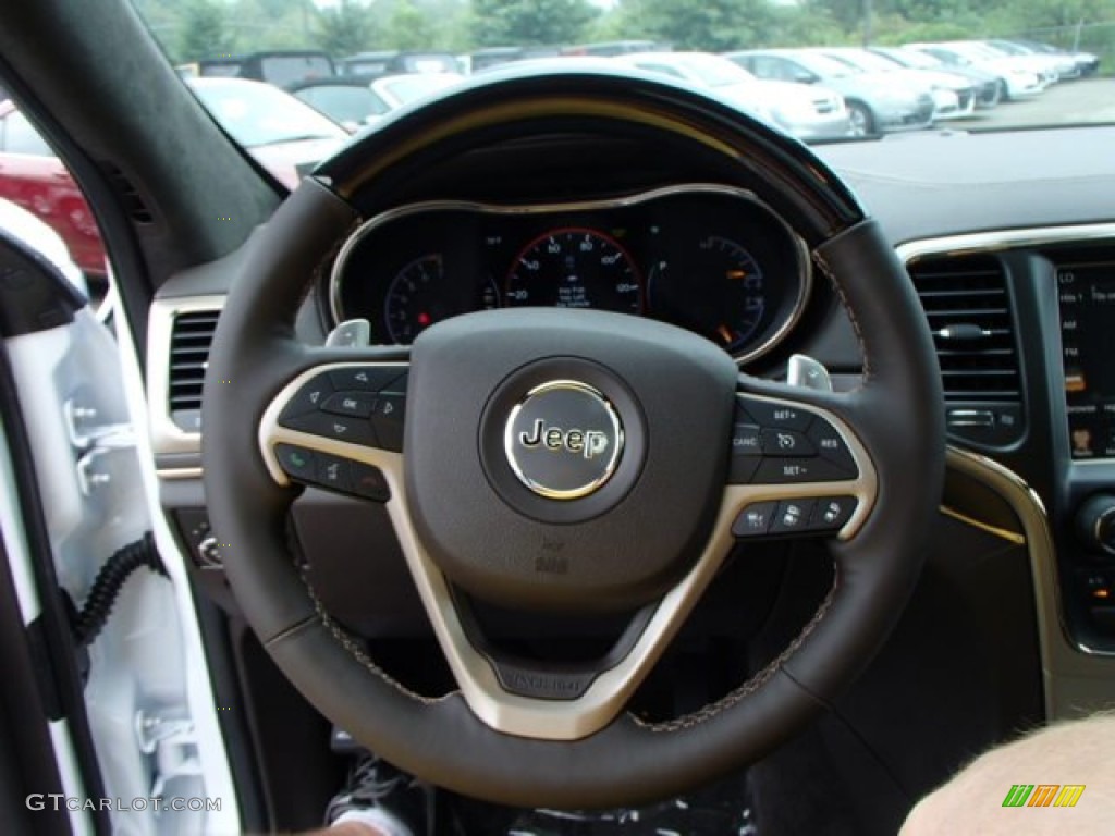 2014 Jeep Grand Cherokee Summit 4x4 Summit Grand Canyon Jeep Brown Natura Leather Steering Wheel Photo #84433380