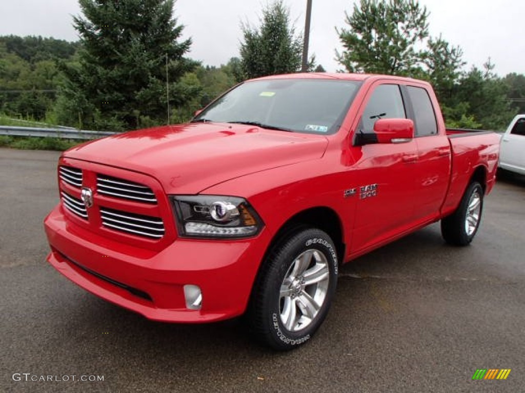 Flame Red 2014 Ram 1500 Sport Quad Cab 4x4 Exterior Photo #84433931