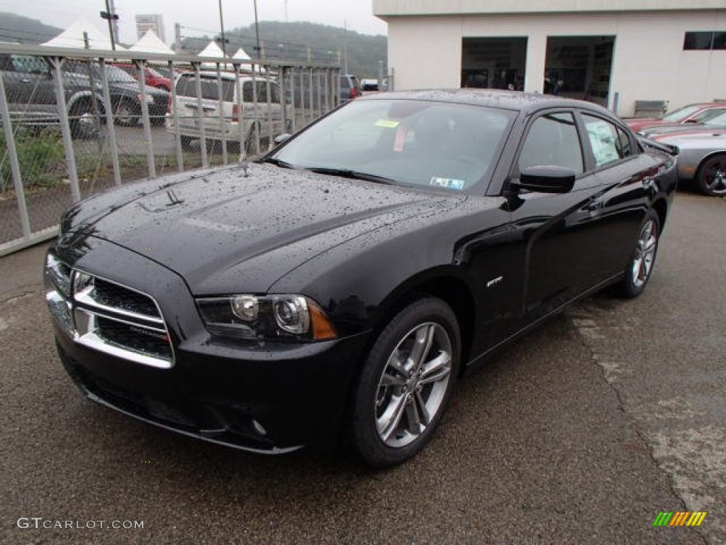 2014 Charger R/T Plus AWD - Phantom Black Tri-Coat Pearl / Black photo #2