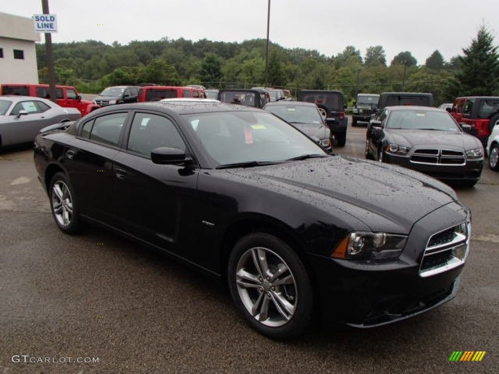 2014 Charger R/T Plus AWD - Phantom Black Tri-Coat Pearl / Black photo #4