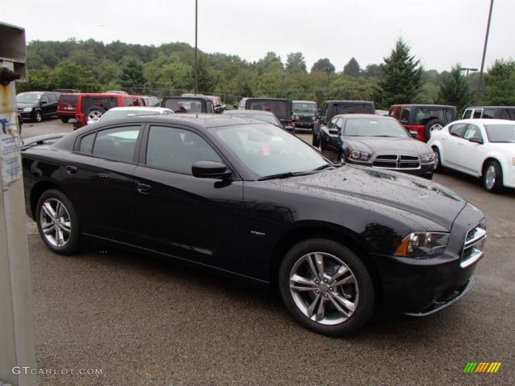 2014 Charger R/T Plus AWD - Phantom Black Tri-Coat Pearl / Black photo #5