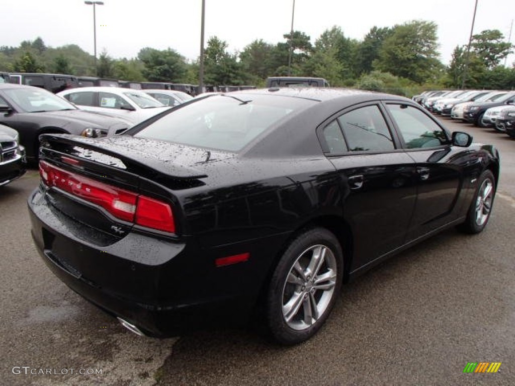 2014 Charger R/T Plus AWD - Phantom Black Tri-Coat Pearl / Black photo #6