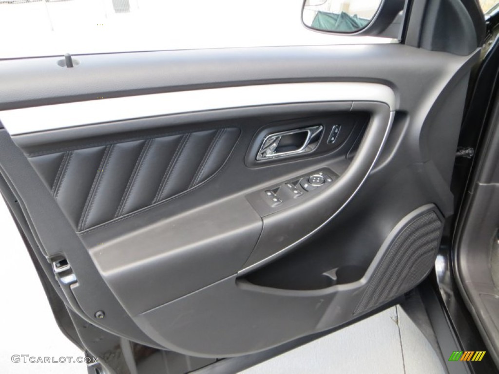 2014 Ford Taurus SEL Charcoal Black Door Panel Photo #84436949
