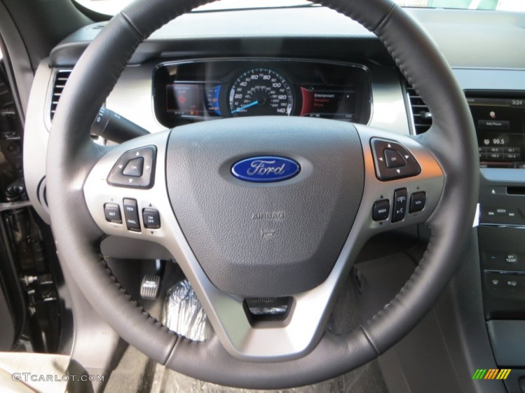 2014 Ford Taurus SEL Charcoal Black Steering Wheel Photo #84437132