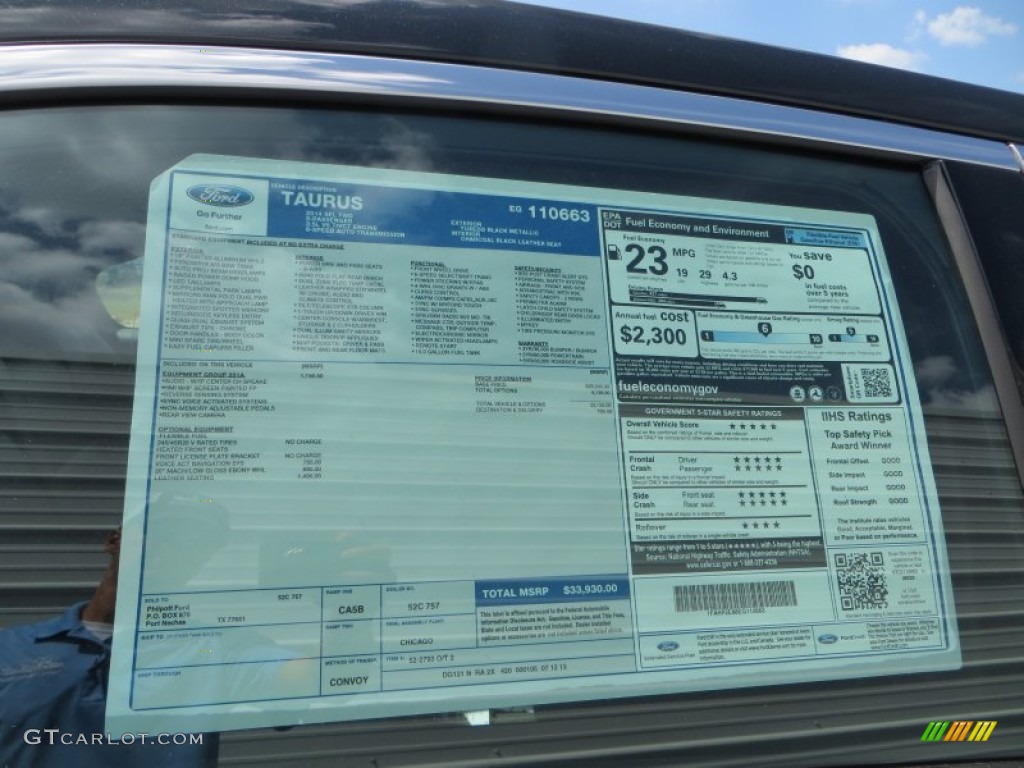 2014 Ford Taurus SEL Window Sticker Photo #84437216