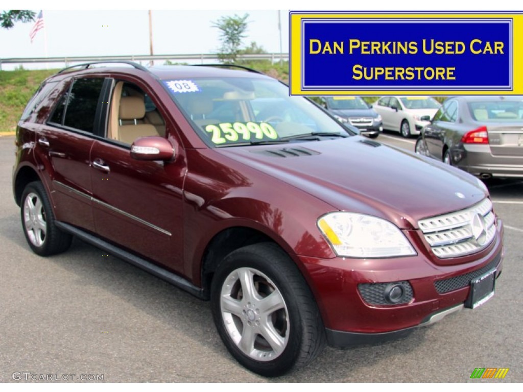 2008 ML 350 4Matic - Barolo Red Metallic / Macadamia photo #1