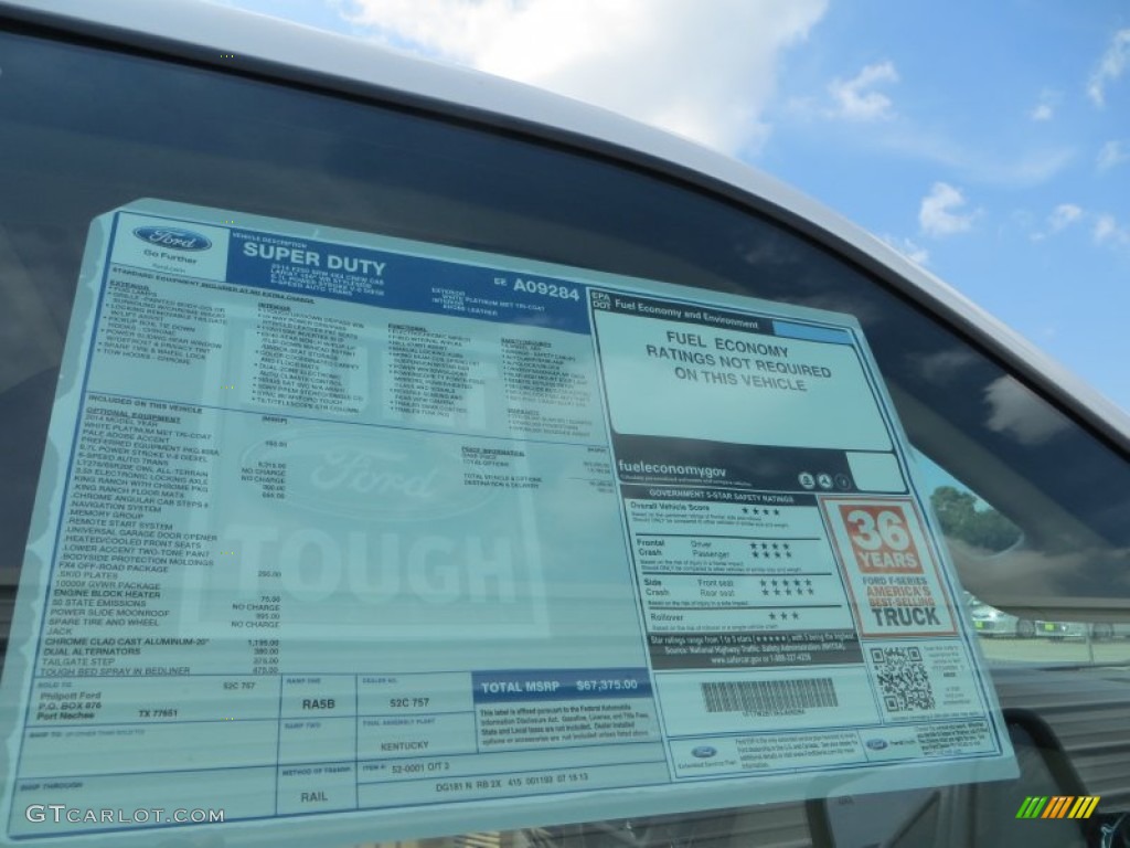 2014 Ford F250 Super Duty King Ranch Crew Cab 4x4 Window Sticker Photos