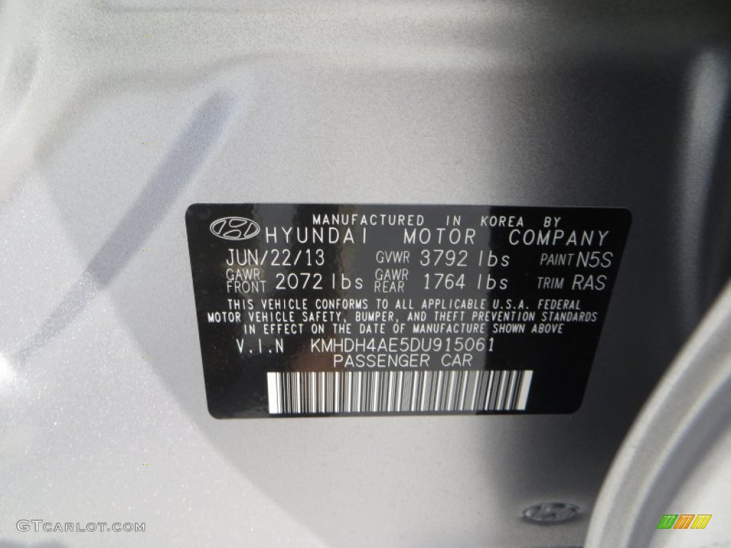 2013 Elantra Limited - Titanium Gray Metallic / Gray photo #34