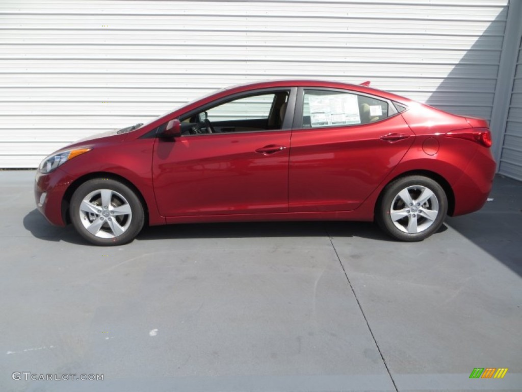 2013 Elantra GLS - Sparkling Ruby / Beige photo #6