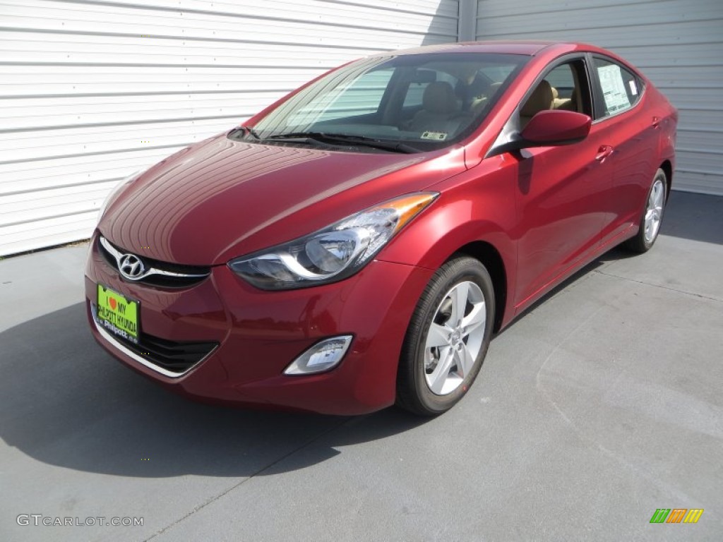 2013 Elantra GLS - Sparkling Ruby / Beige photo #7