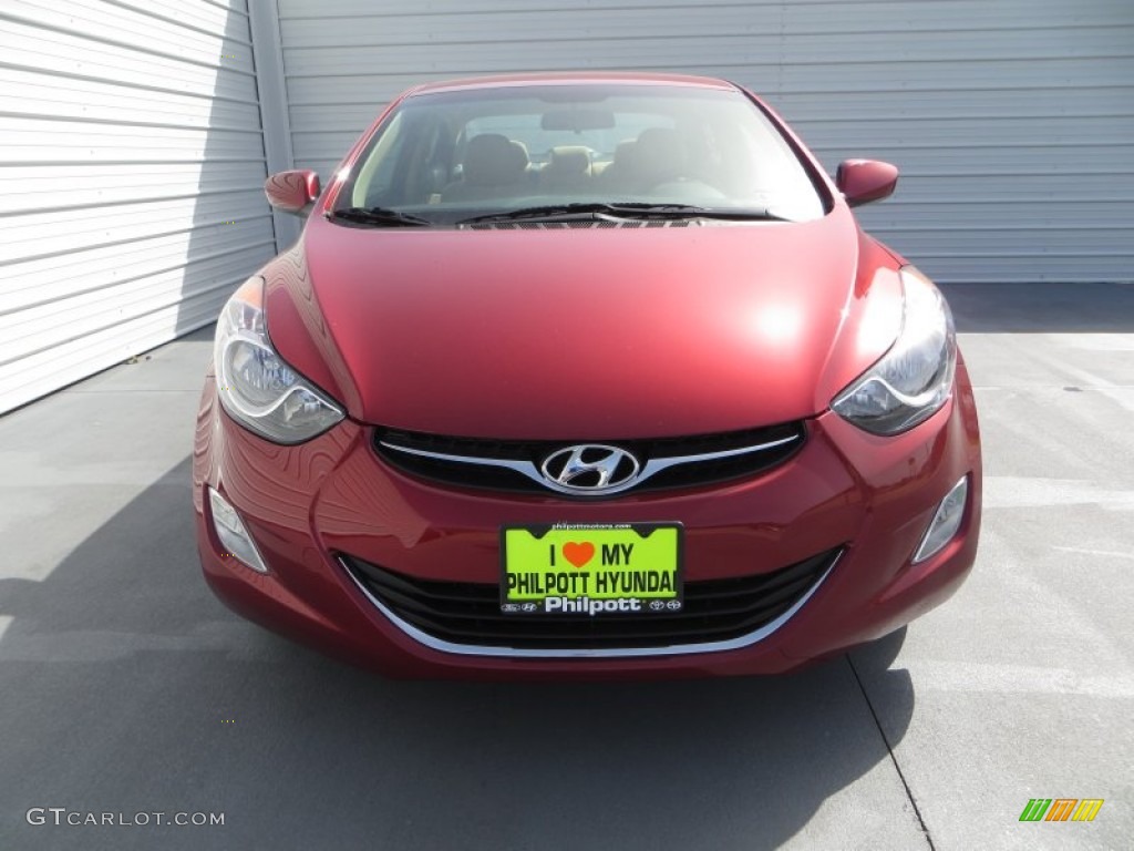2013 Elantra GLS - Sparkling Ruby / Beige photo #8