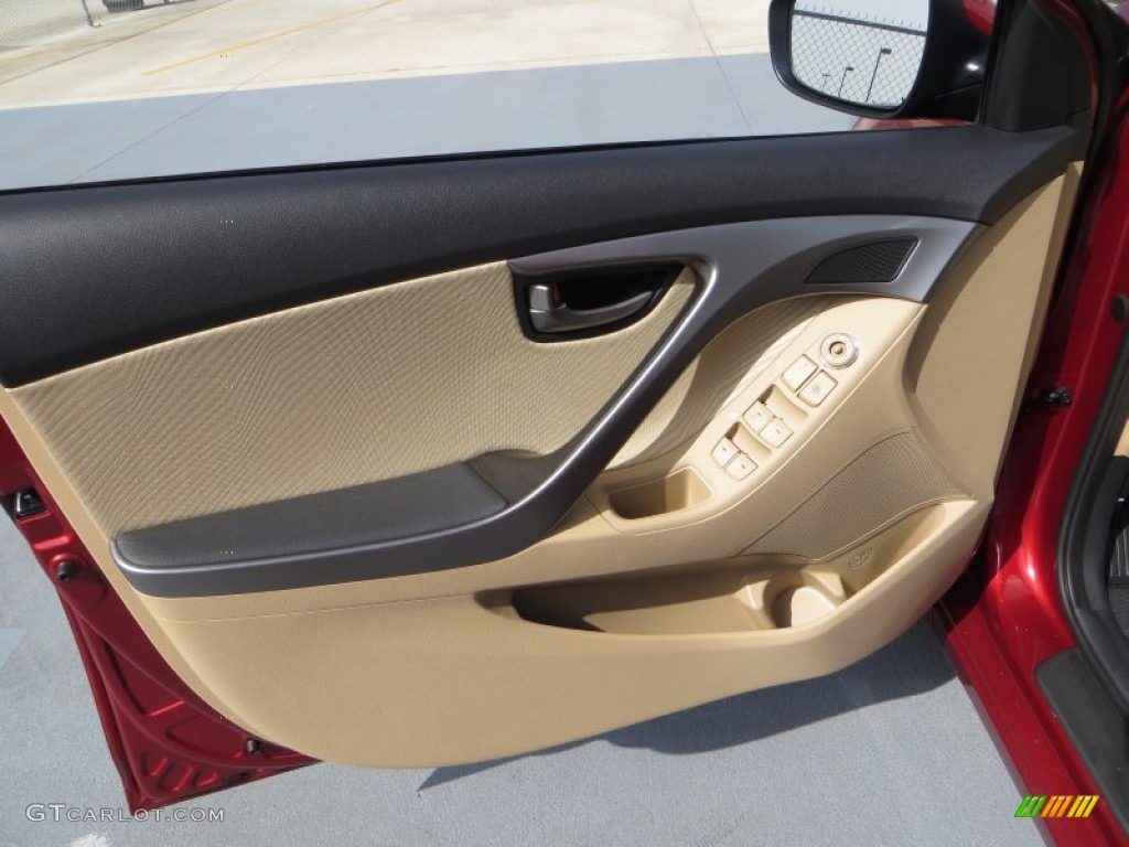 2013 Elantra GLS - Sparkling Ruby / Beige photo #21