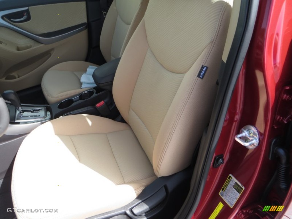 2013 Elantra GLS - Sparkling Ruby / Beige photo #23