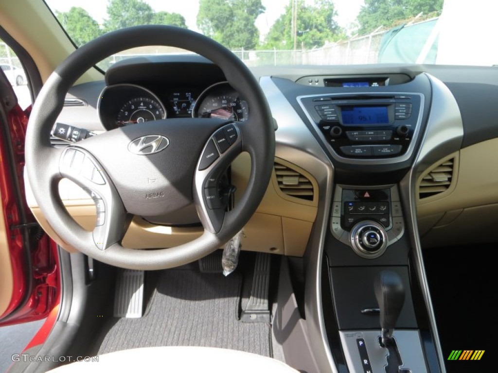 2013 Elantra GLS - Sparkling Ruby / Beige photo #25