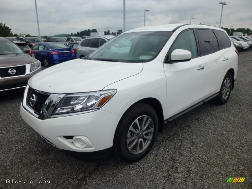 Moonlight White 2014 Nissan Pathfinder S AWD Exterior Photo #84442553