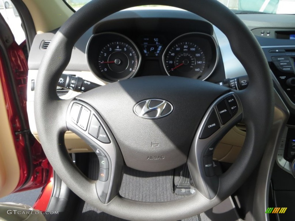2013 Elantra GLS - Sparkling Ruby / Beige photo #30