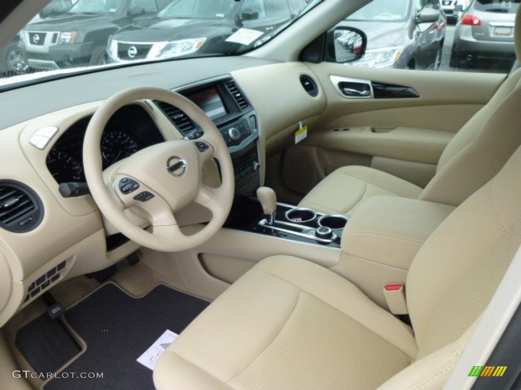 Almond Interior 2014 Nissan Pathfinder S AWD Photo #84442753
