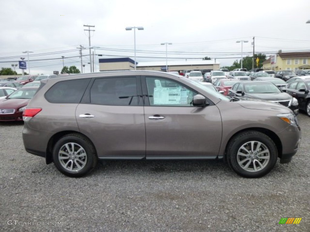 Mocha Stone 2014 Nissan Pathfinder S AWD Exterior Photo #84442928
