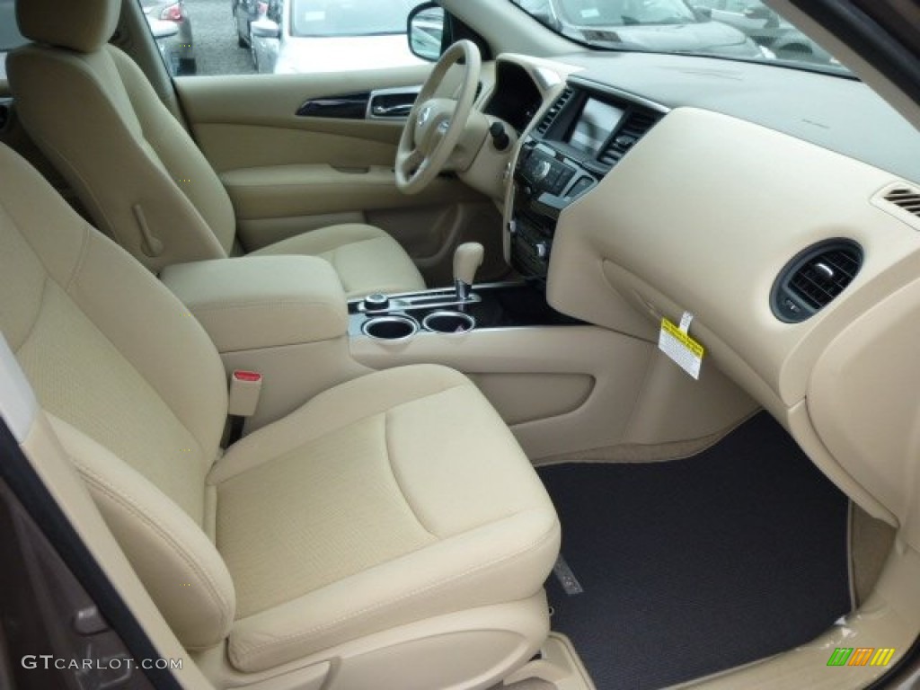 Almond Interior 2014 Nissan Pathfinder S AWD Photo #84442961