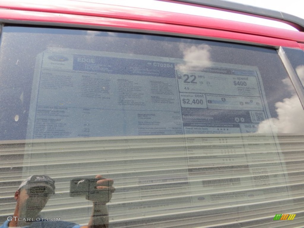 2013 Edge SEL - Ruby Red / SEL Appearance Charcoal Black/Gray Alcantara photo #35